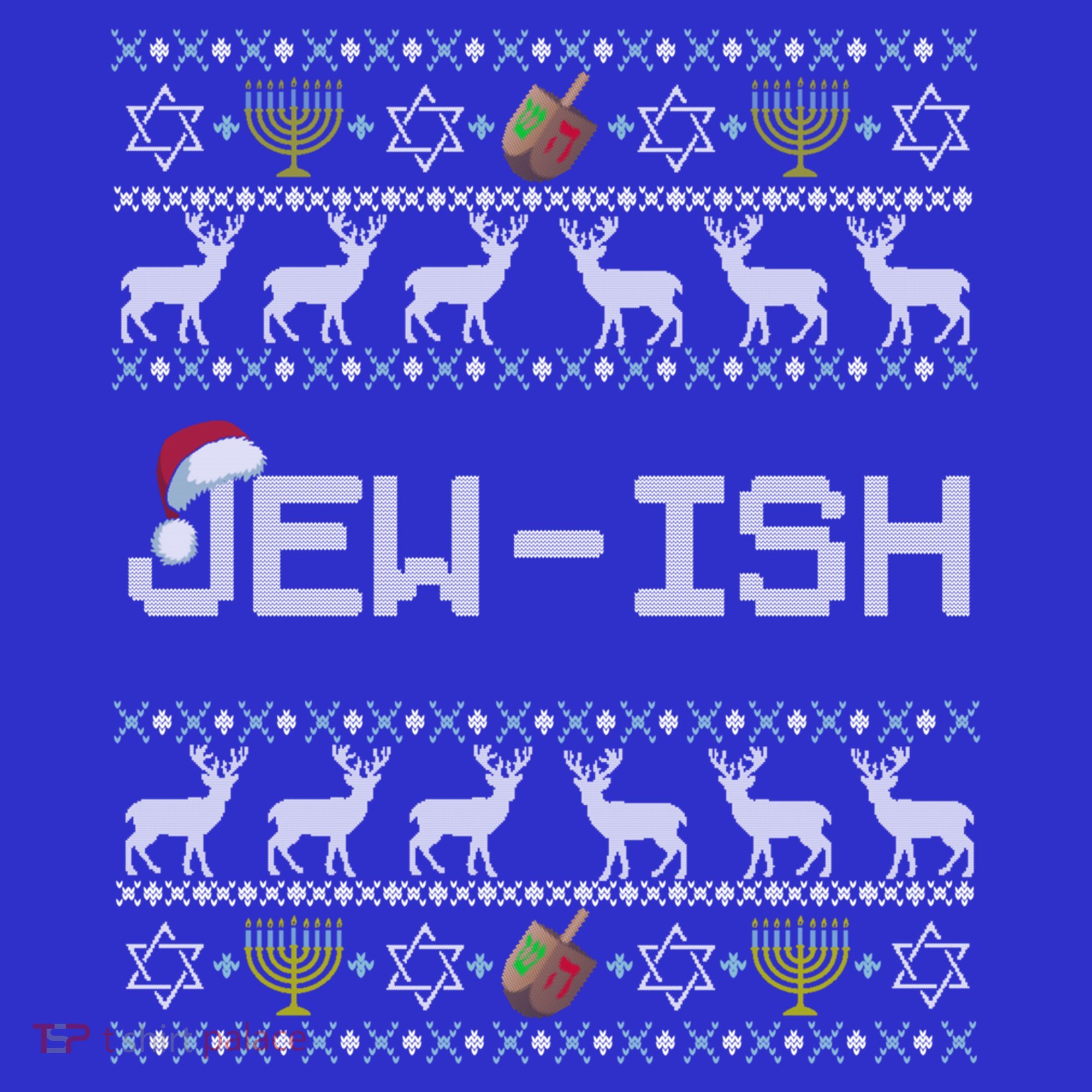 Fun Ugly Hanukkah Sweater Jewgiftish Santa Hat Merry Christmas Gift Women's Tank Top