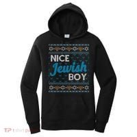 Funny Ugly Hanukkah Sweater Nice Jewish Boy Matching Women's Hoodie thumb 0