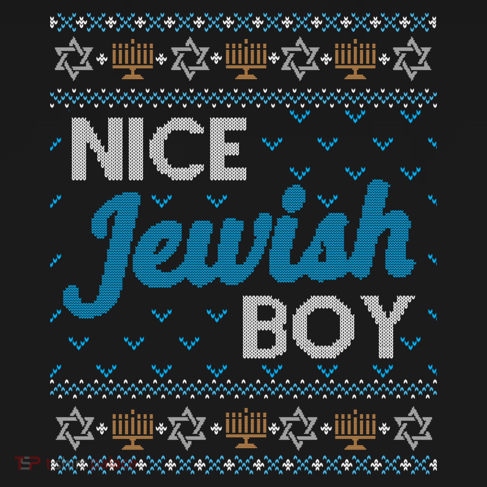 Funny Ugly Hanukkah Sweater Nice Jewish Boy Matching Women's Hoodie