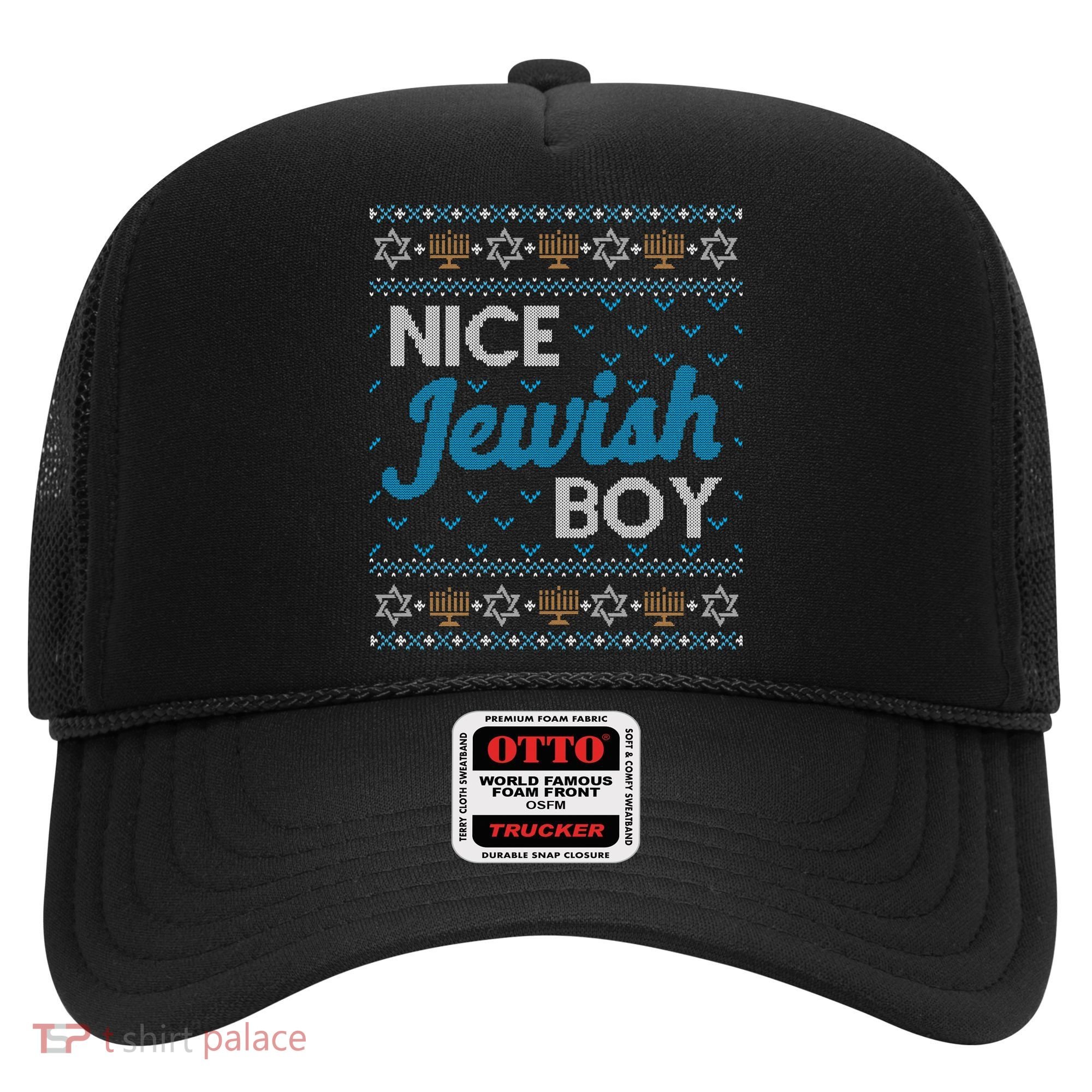 Funny Ugly Hanukkah Sweater Nice Jewish Boy Matching Hat