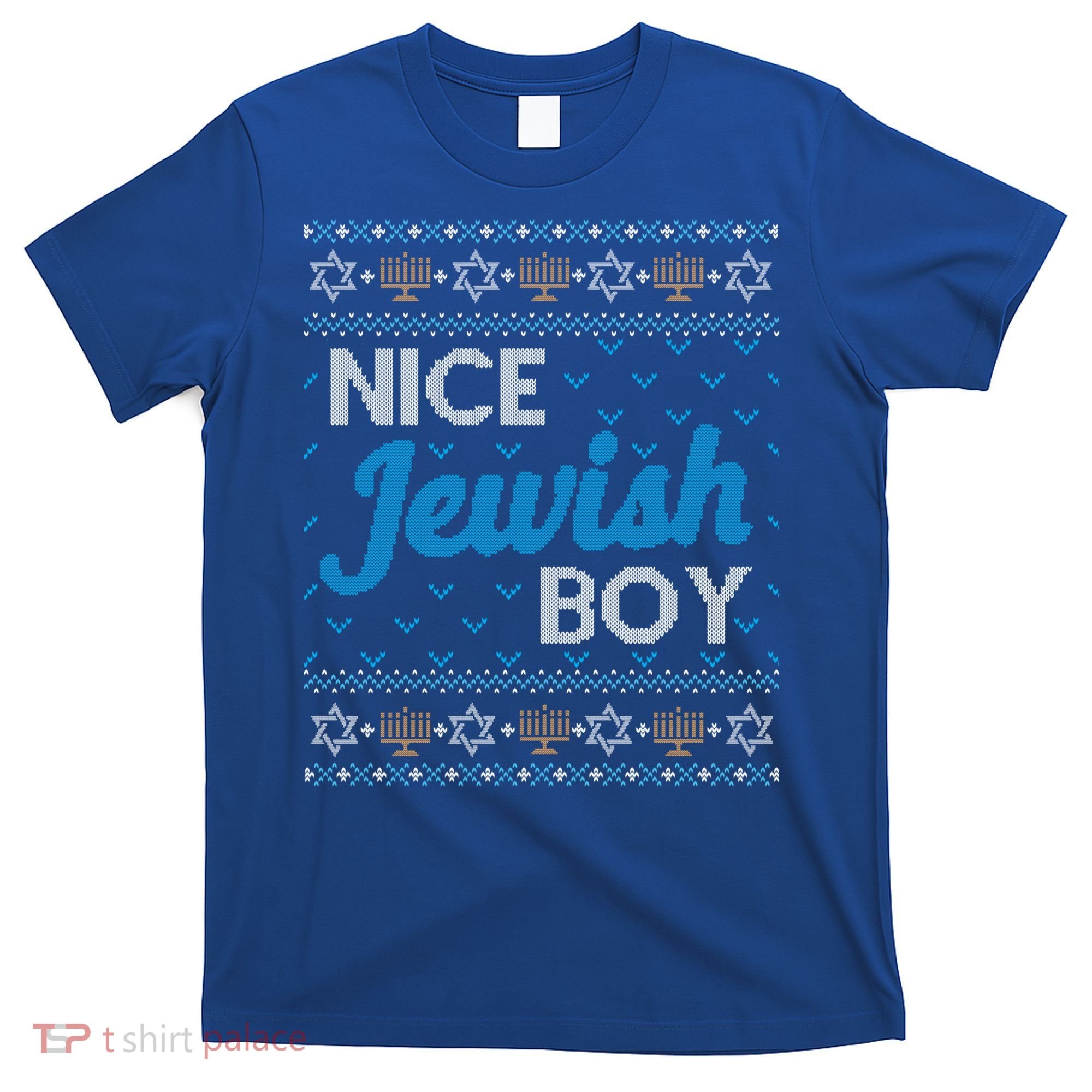 Funny Ugly Hanukkah Sweater Nice Jewish Boy Matching T-Shirt