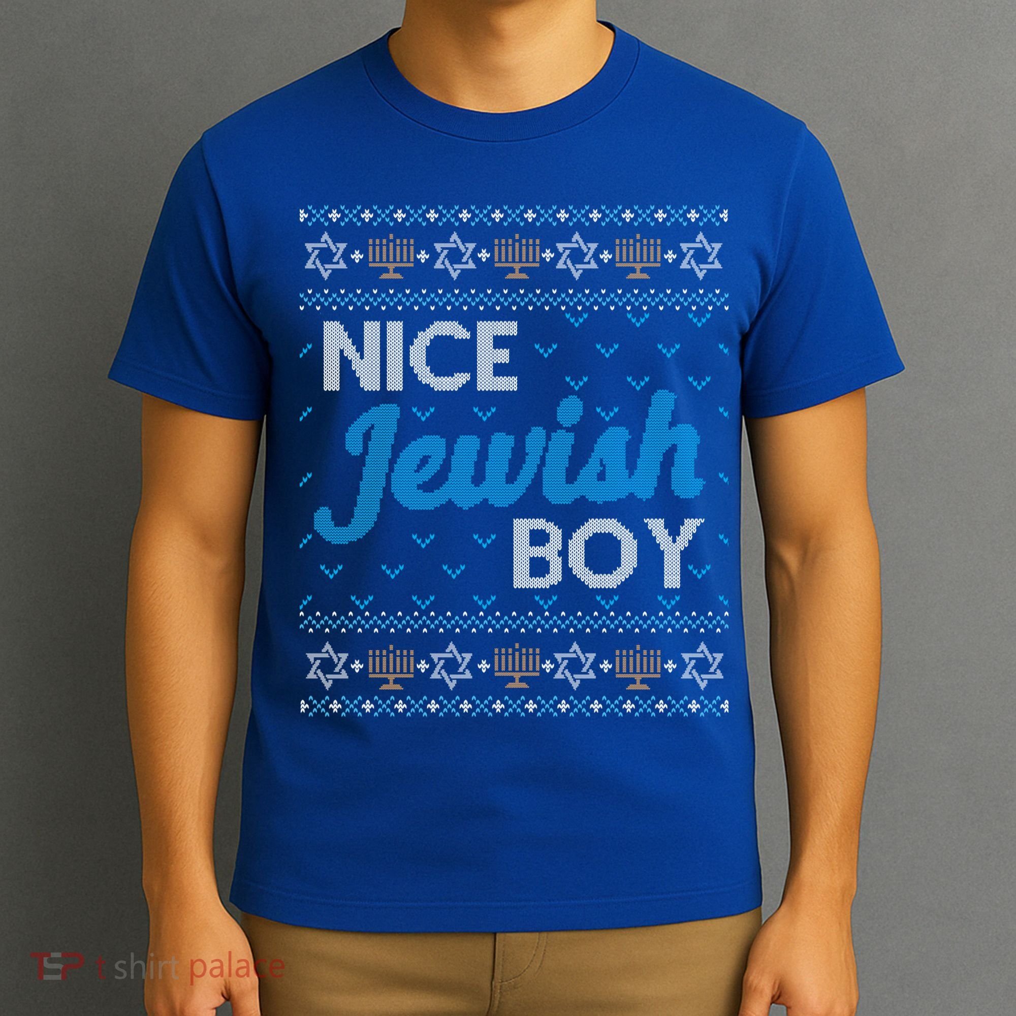 Funny Ugly Hanukkah Sweater Nice Jewish Boy Matching T-Shirt