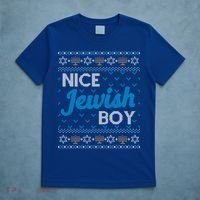 Funny Ugly Hanukkah Sweater Nice Jewish Boy Matching T-Shirt thumb 5
