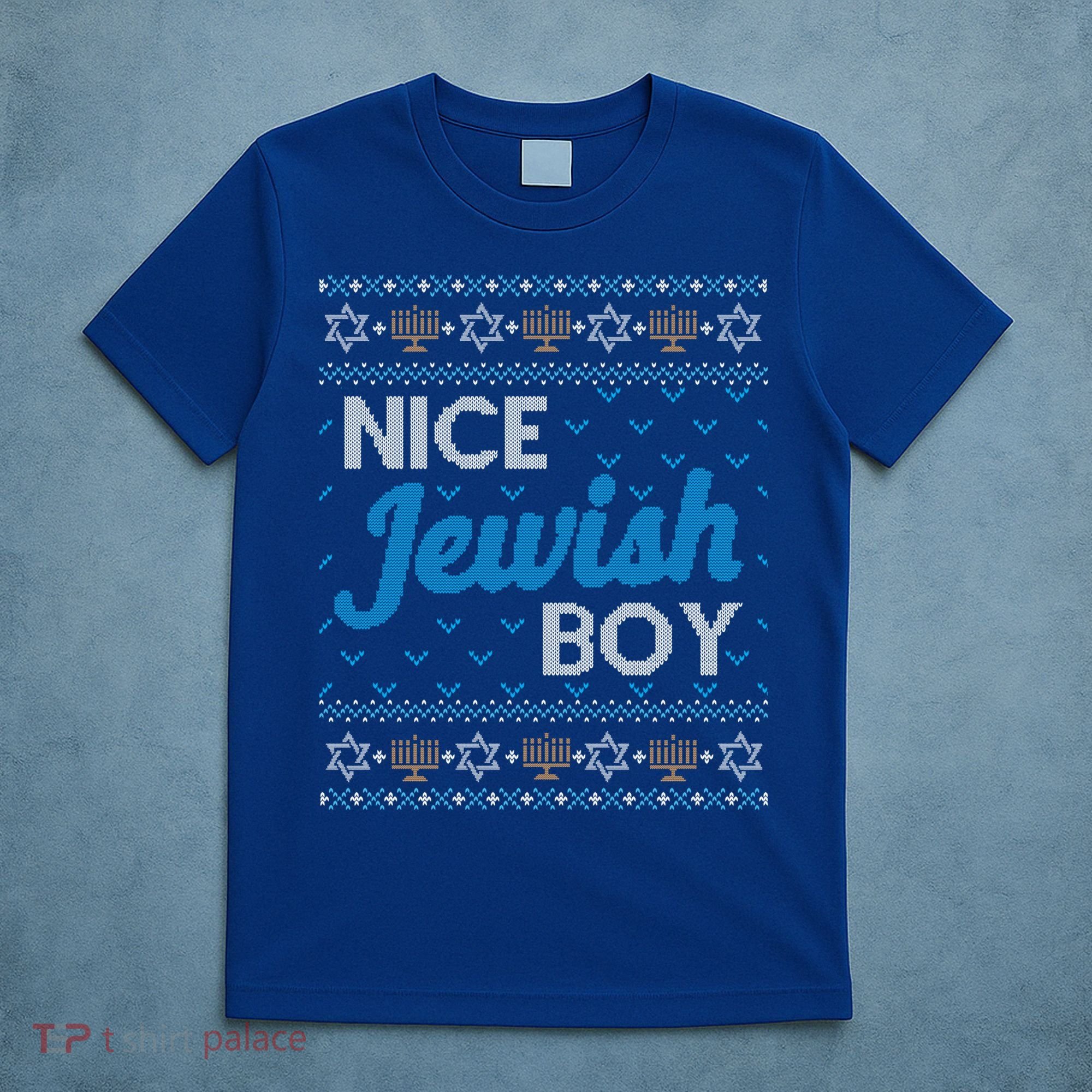 Funny Ugly Hanukkah Sweater Nice Jewish Boy Matching T-Shirt