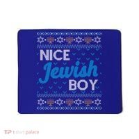Funny Ugly Hanukkah Sweater Nice Jewish Boy Matching Mousepad thumb 0