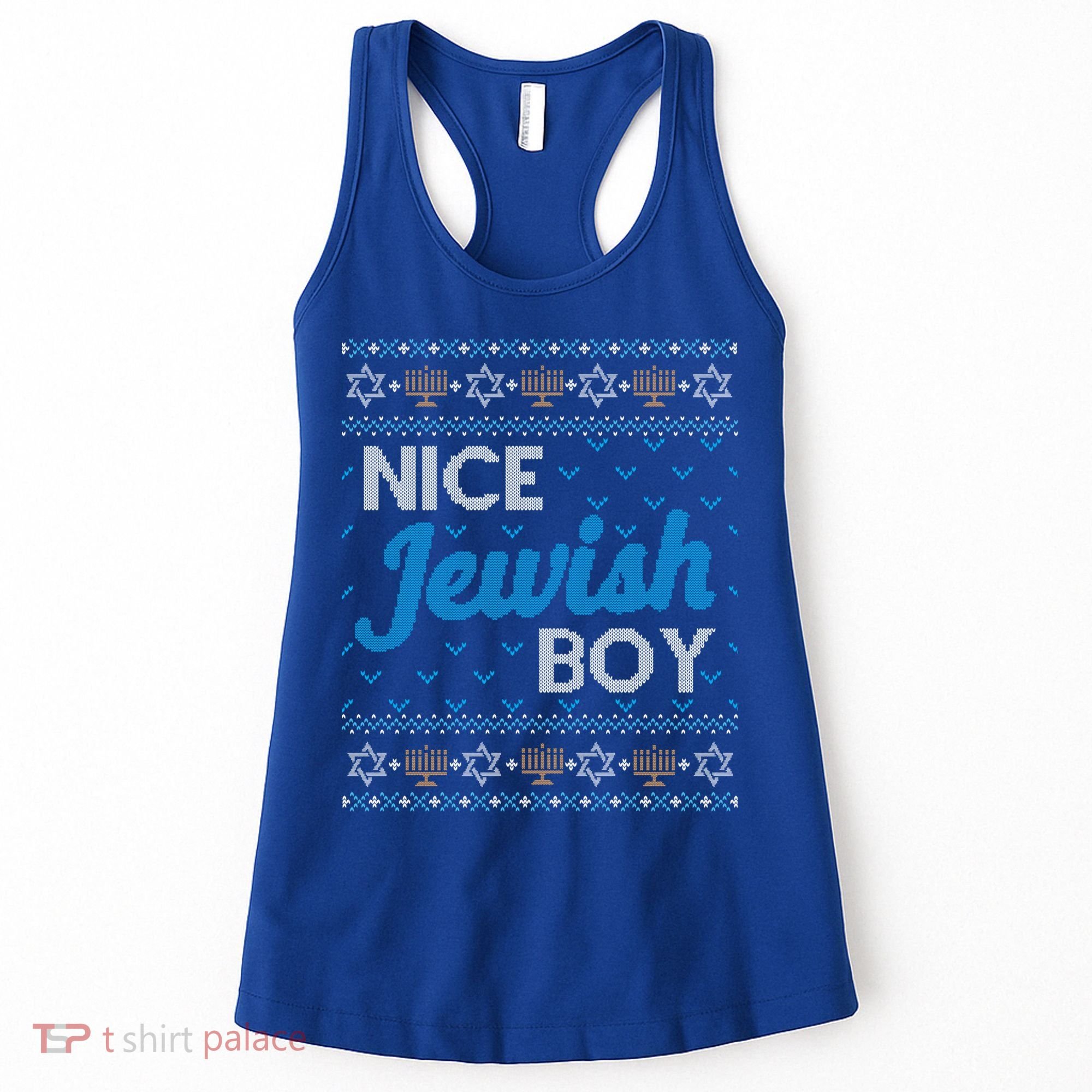 Funny Ugly Hanukkah Sweater Nice Jewish Boy Matching Women's Tank Top