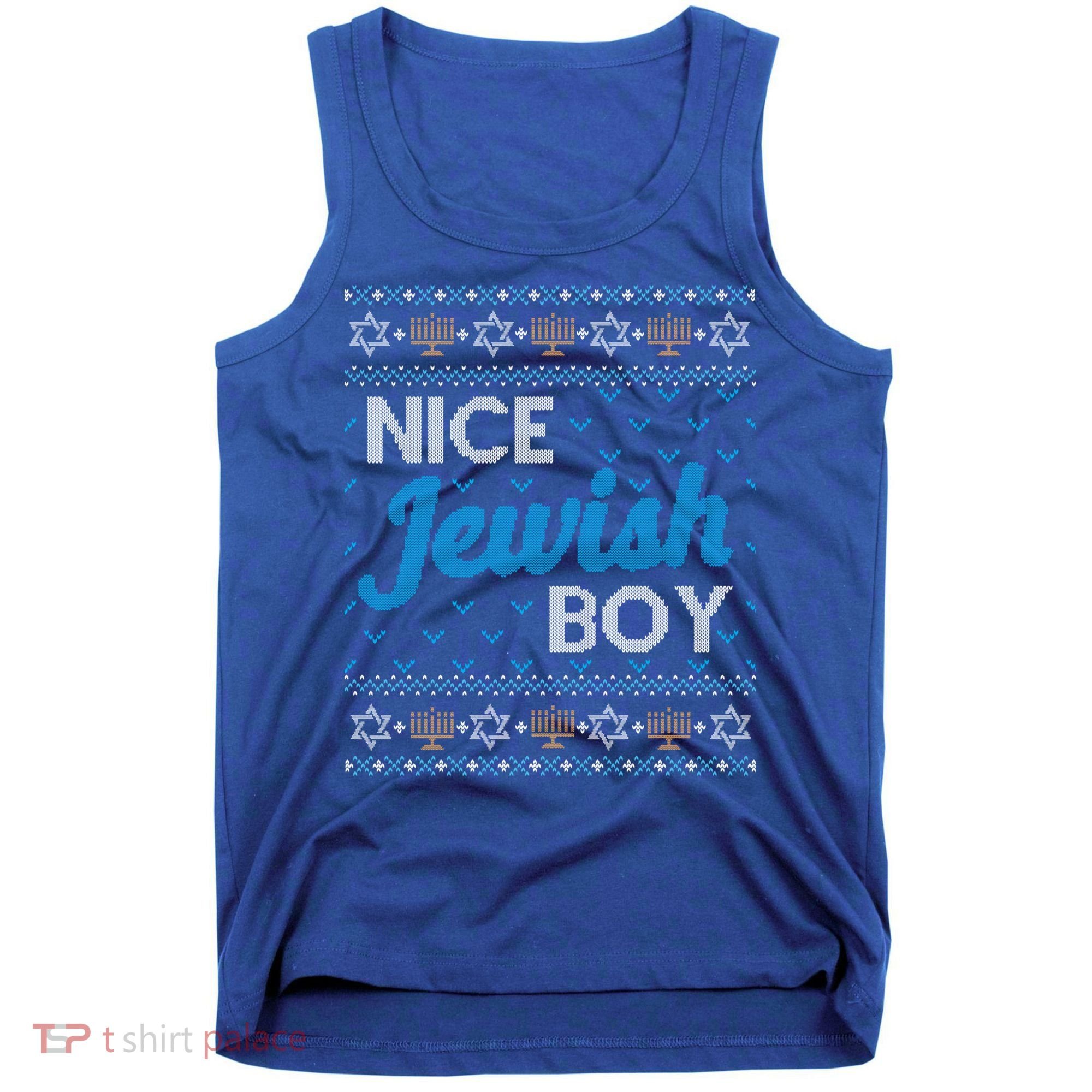 Funny Ugly Hanukkah Sweater Nice Jewish Boy Matching Tank Top