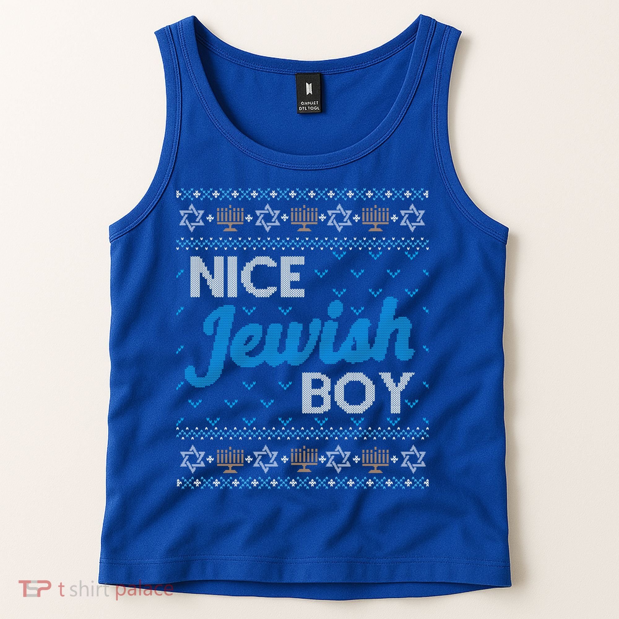 Funny Ugly Hanukkah Sweater Nice Jewish Boy Matching Tank Top