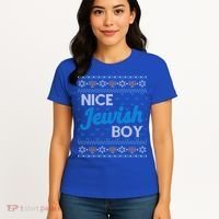 Funny Ugly Hanukkah Sweater Nice Jewish Boy Matching Women's T-Shirt thumb 4
