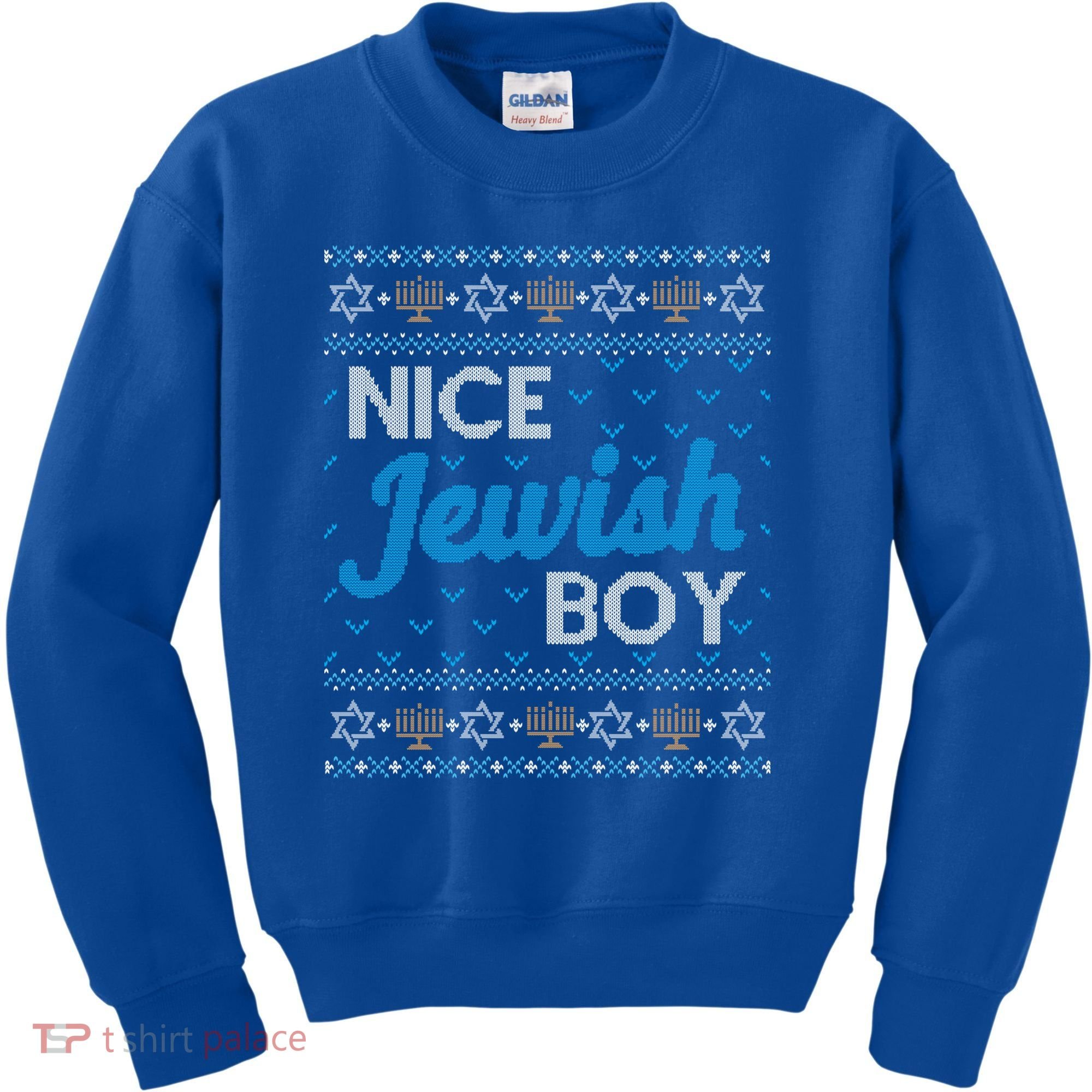 Funny Ugly Hanukkah Sweater Nice Jewish Boy Matching Kids Sweatshirt