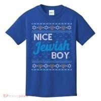Funny Ugly Hanukkah Sweater Nice Jewish Boy Matching Kids T-Shirt thumb 0