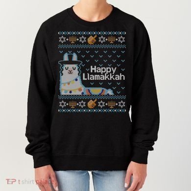 Funny Ugly Hanukkah Sweater Llama Llamakkah Gift Women's Sweatshirt