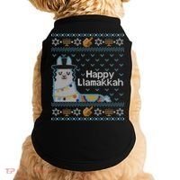 Funny Ugly Hanukkah Sweater Llama Llamakkah Gift Doggie Tank thumb 0
