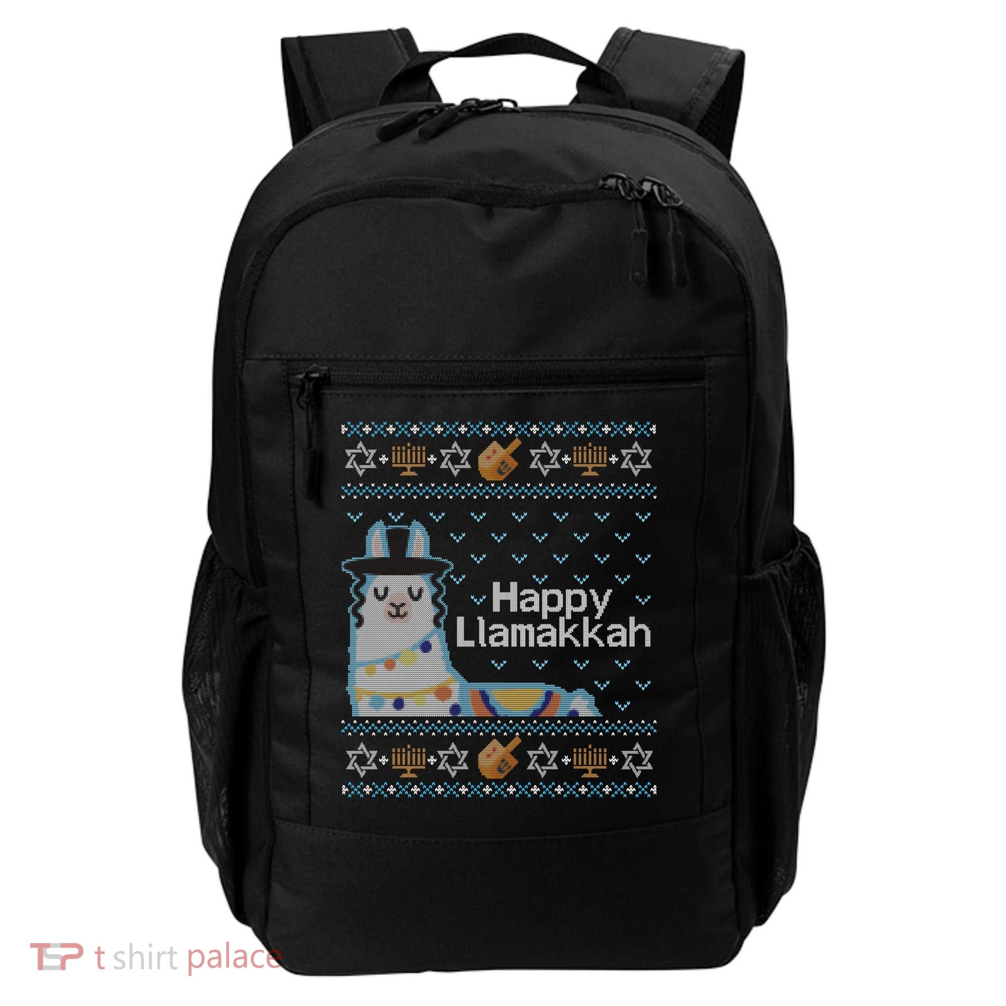 Funny Ugly Hanukkah Sweater Llama Llamakkah Gift Backpack
