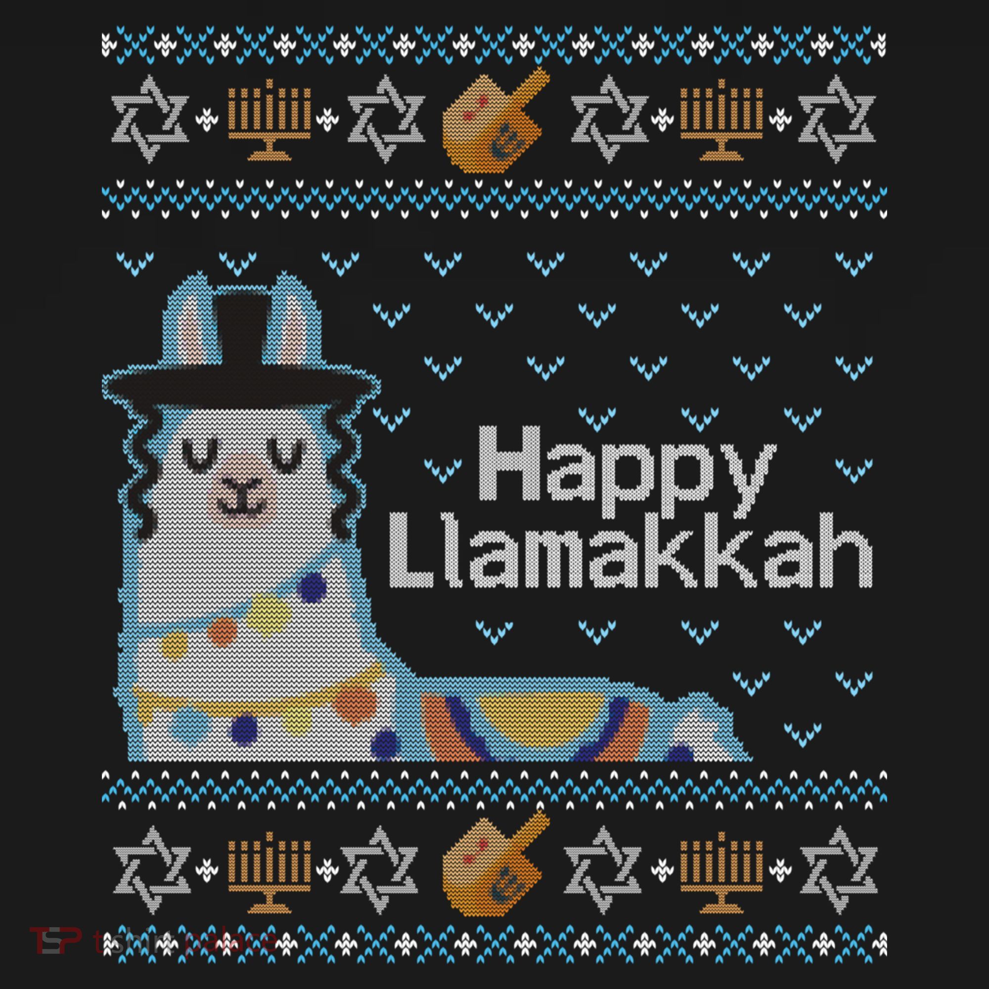 Funny Ugly Hanukkah Sweater Llama Llamakkah Gift Backpack