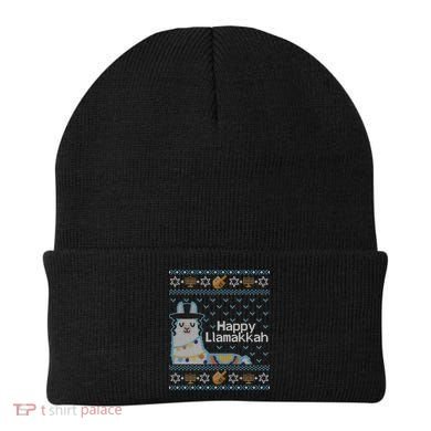 Funny Ugly Hanukkah Sweater Llama Llamakkah Gift Beanie