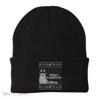 Funny Ugly Hanukkah Sweater Llama Llamakkah Gift Beanie thumb 0