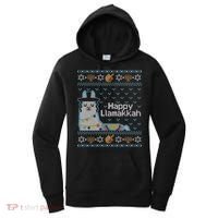 Funny Ugly Hanukkah Sweater Llama Llamakkah Gift Women's Hoodie thumb 0