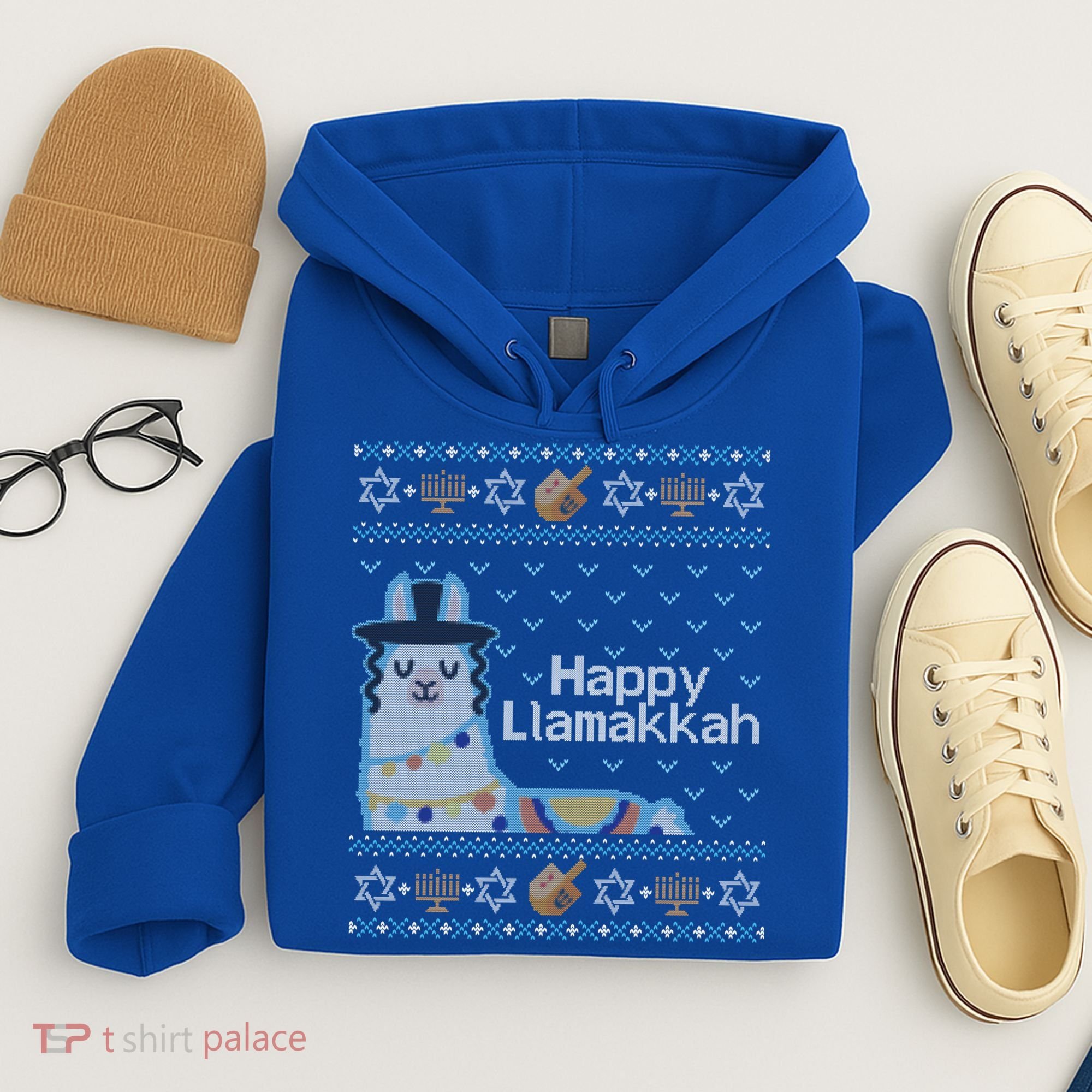 Funny Ugly Hanukkah Sweater Llama Llamakkah Gift Hoodie