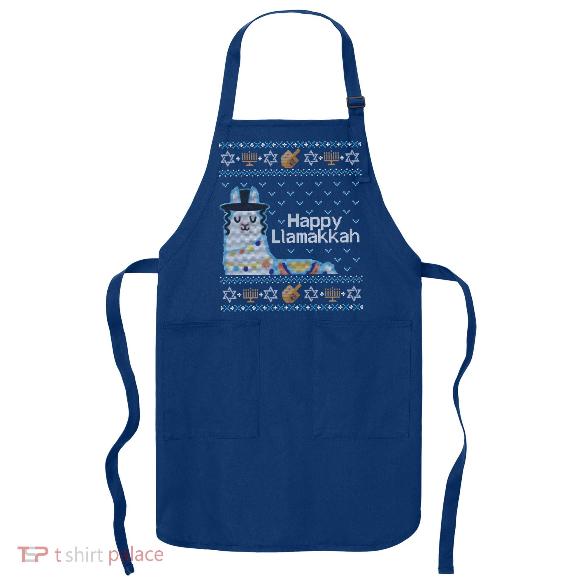 Funny Ugly Hanukkah Sweater Llama Llamakkah Gift Apron