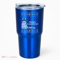 Funny Ugly Hanukkah Sweater Llama Llamakkah Gift Tumbler thumb 0