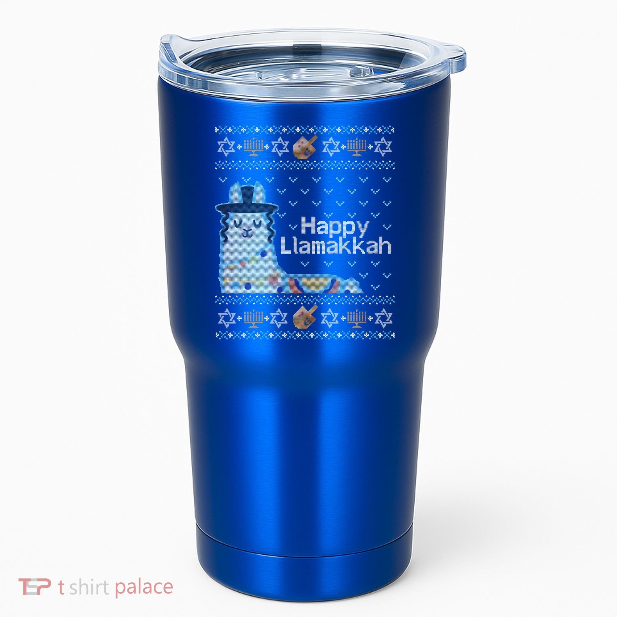 Funny Ugly Hanukkah Sweater Llama Llamakkah Gift Tumbler