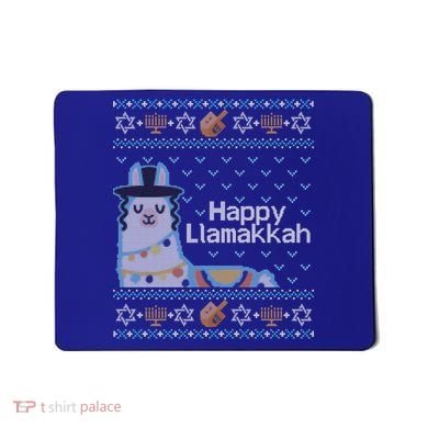Funny Ugly Hanukkah Sweater Llama Llamakkah Gift Mousepad