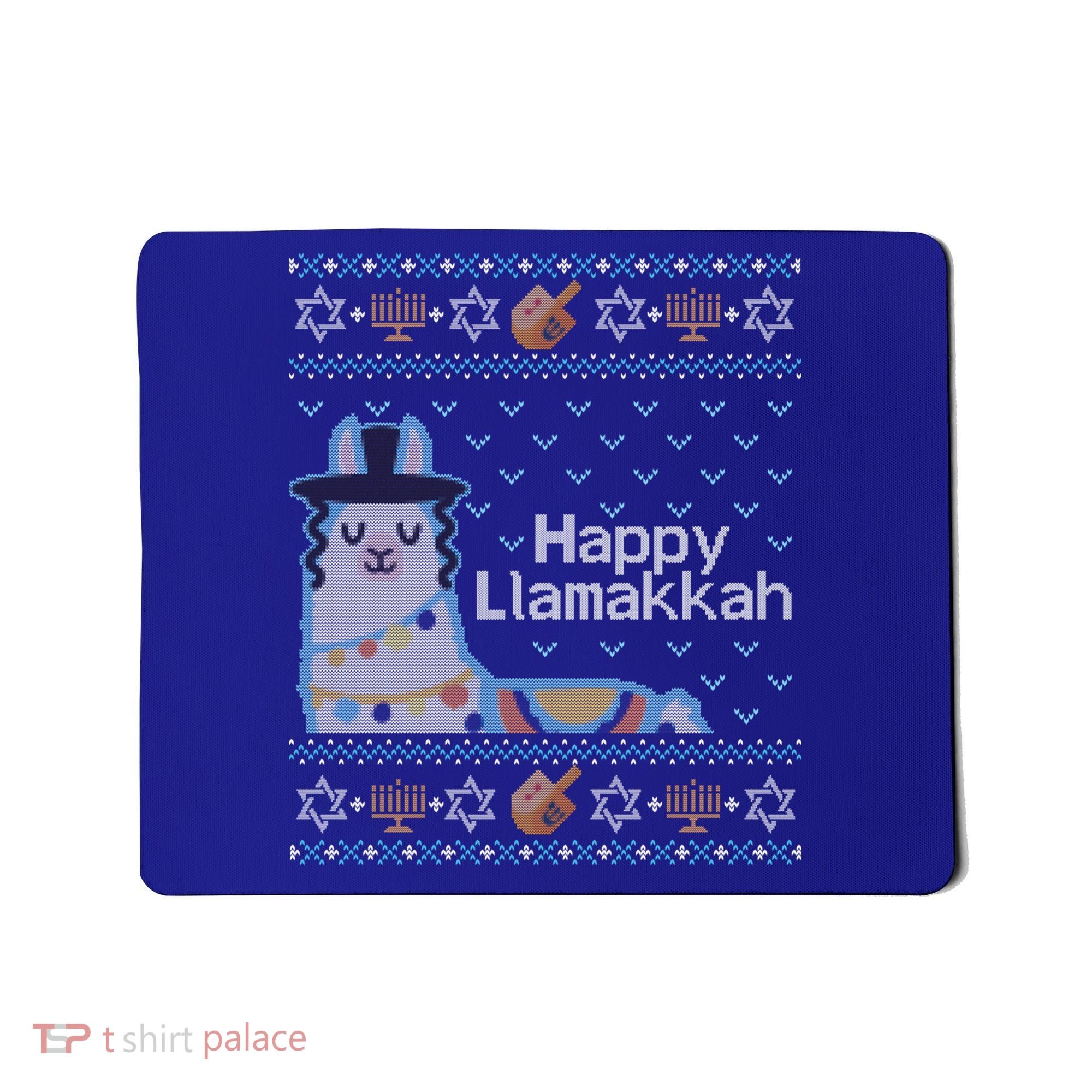 Funny Ugly Hanukkah Sweater Llama Llamakkah Gift Mousepad