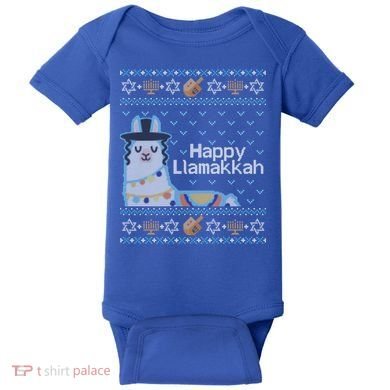 Funny Ugly Hanukkah Sweater Llama Llamakkah Gift Baby Bodysuit