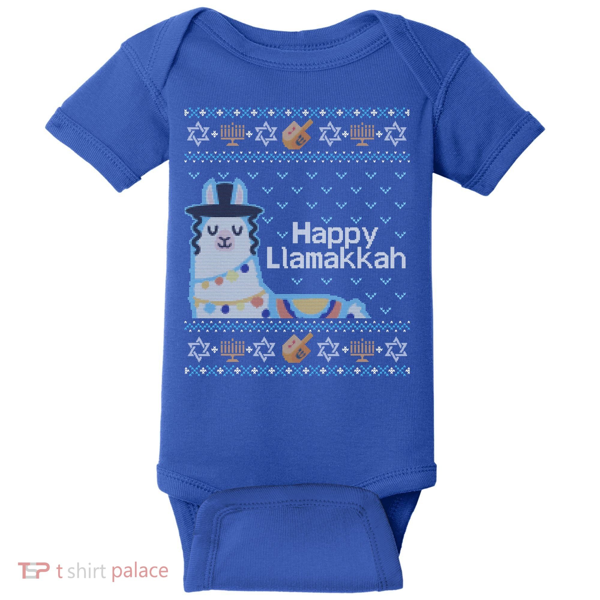 Funny Ugly Hanukkah Sweater Llama Llamakkah Gift Baby Bodysuit