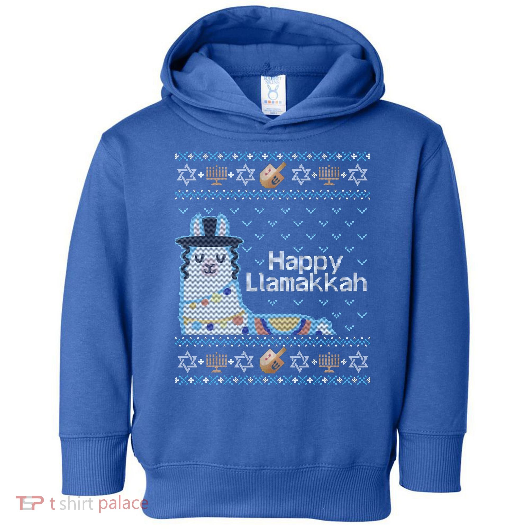 Funny Ugly Hanukkah Sweater Llama Llamakkah Gift Toddler Hoodie