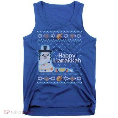 Funny Ugly Hanukkah Sweater Llama Llamakkah Gift Tank Top