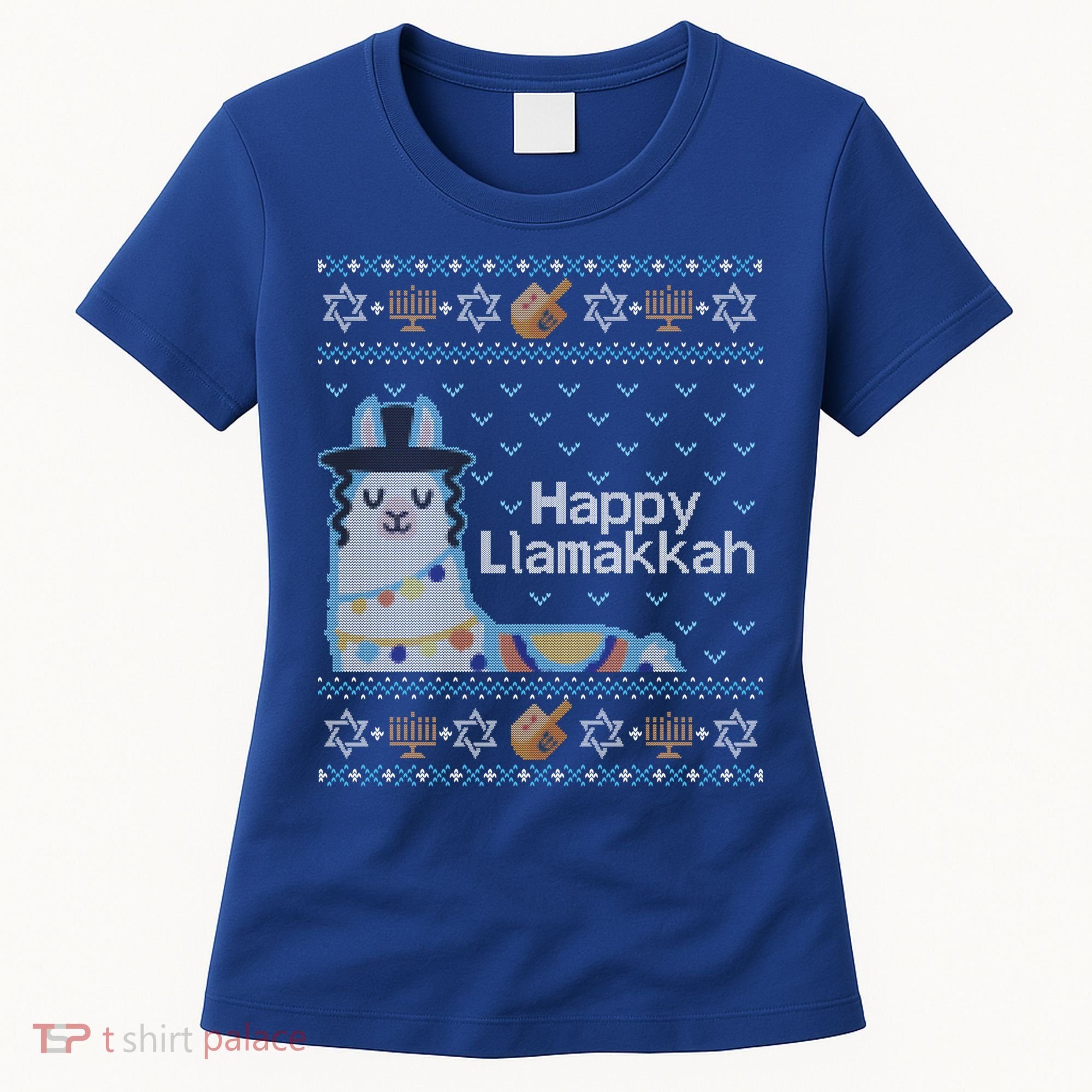 Funny Ugly Hanukkah Sweater Llama Llamakkah Gift Women's T-Shirt