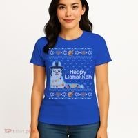Funny Ugly Hanukkah Sweater Llama Llamakkah Gift Women's T-Shirt thumb 4