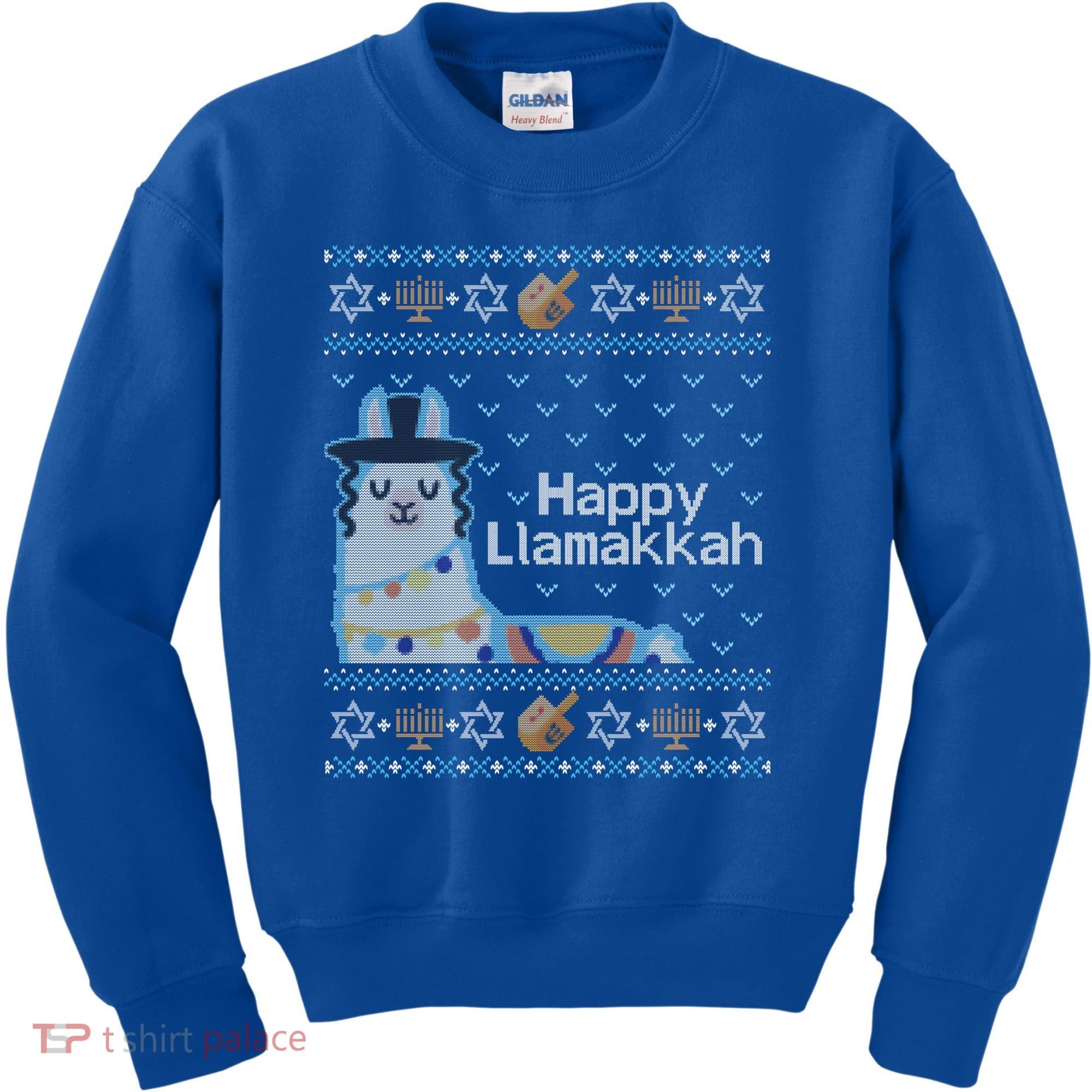 Funny Ugly Hanukkah Sweater Llama Llamakkah Gift Kids Sweatshirt