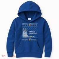 Funny Ugly Hanukkah Sweater Llama Llamakkah Gift Kids Hoodie thumb 0