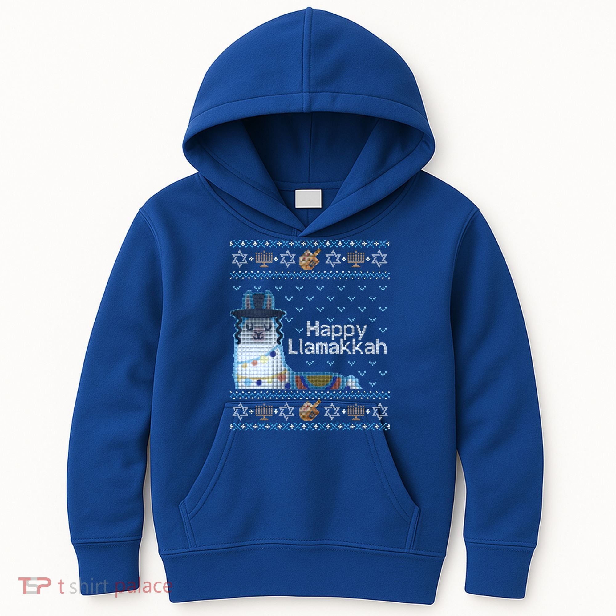 Funny Ugly Hanukkah Sweater Llama Llamakkah Gift Kids Hoodie