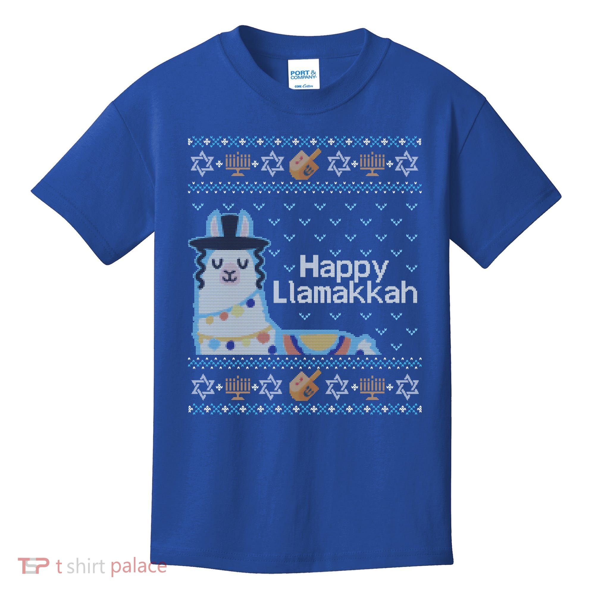 Funny Ugly Hanukkah Sweater Llama Llamakkah Gift Kids T-Shirt
