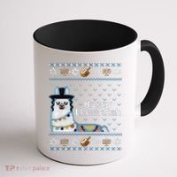 Funny Ugly Hanukkah Sweater, Llama Llamakkah Coffee Mug thumb 1