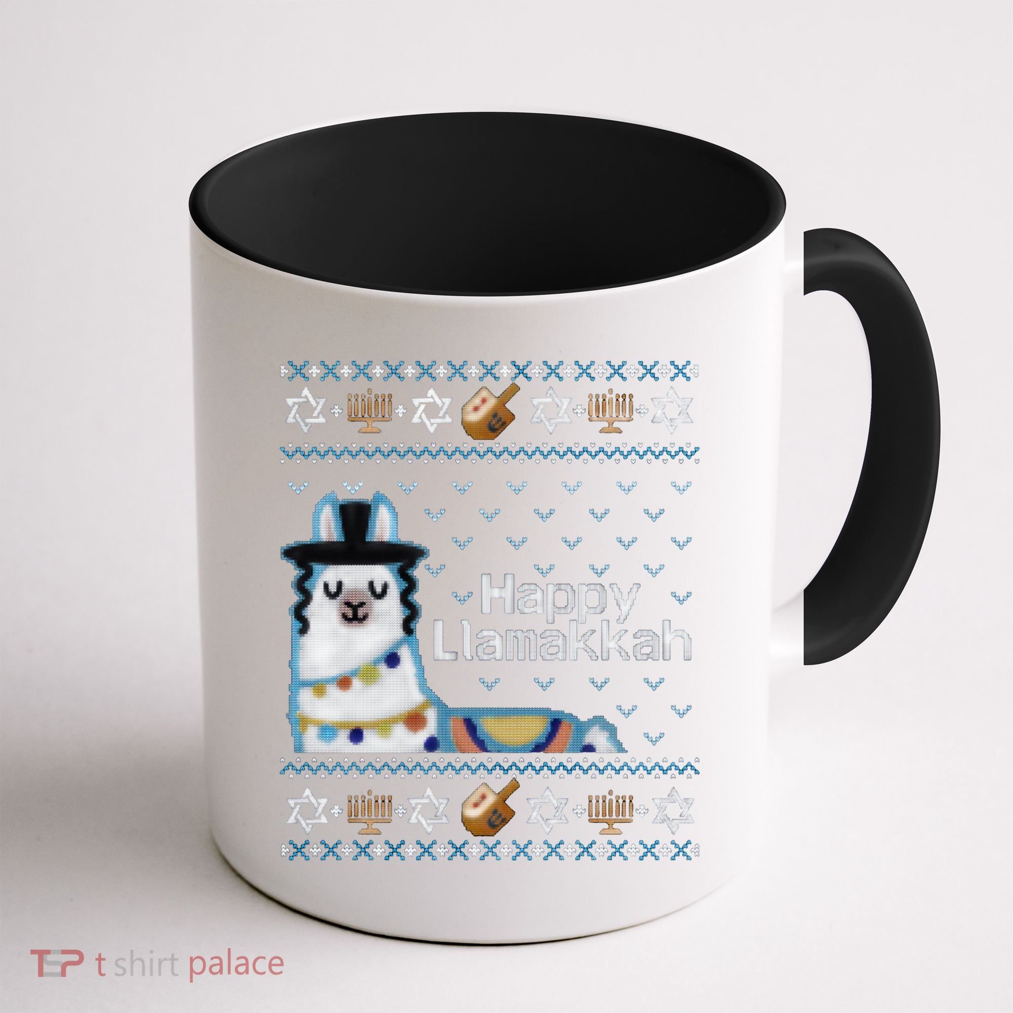 Funny Ugly Hanukkah Sweater, Llama Llamakkah Coffee Mug