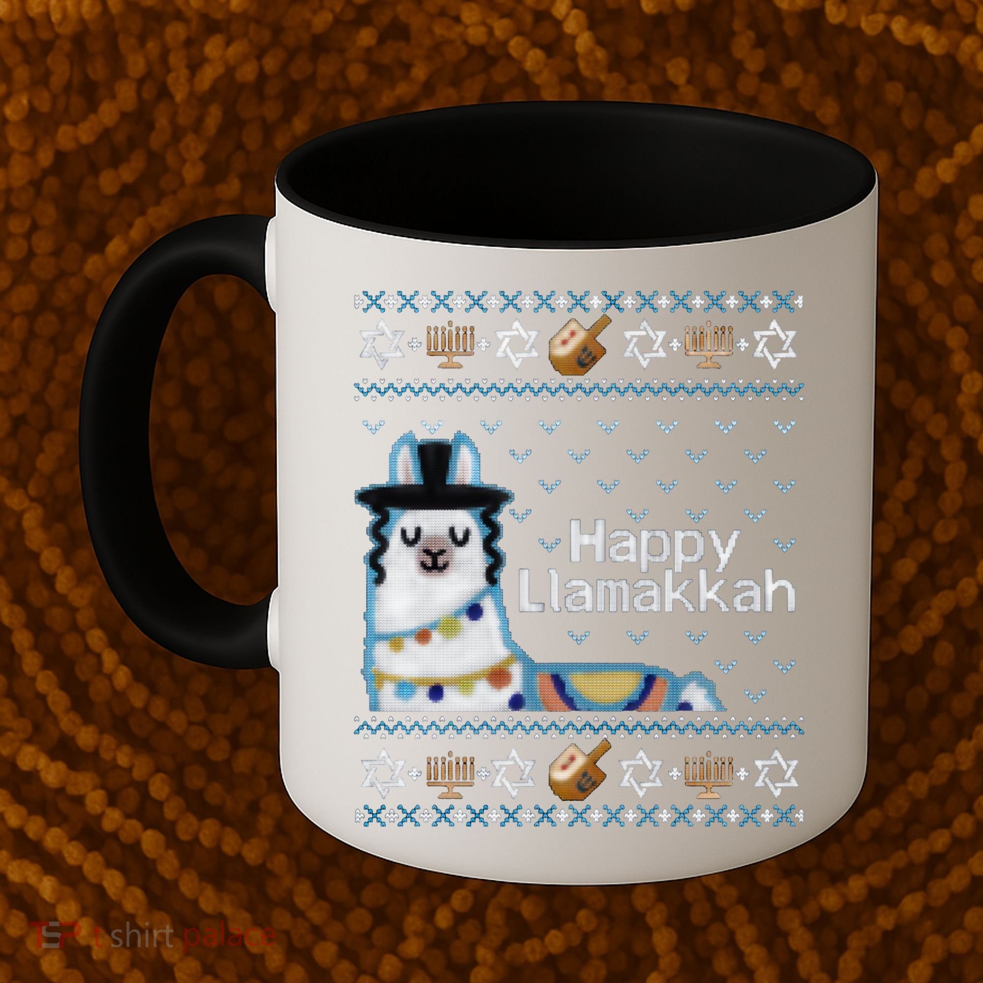 Funny Ugly Hanukkah Sweater, Llama Llamakkah Coffee Mug