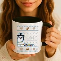 Funny Ugly Hanukkah Sweater, Llama Llamakkah Coffee Mug thumb 3