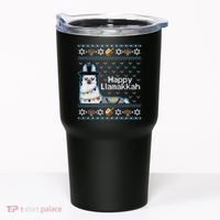 Funny Ugly Hanukkah Sweater, Llama Llamakkah Tumbler thumb 0