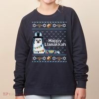 Funny Ugly Hanukkah Sweater, Llama Llamakkah Women's Sweatshirt thumb 0