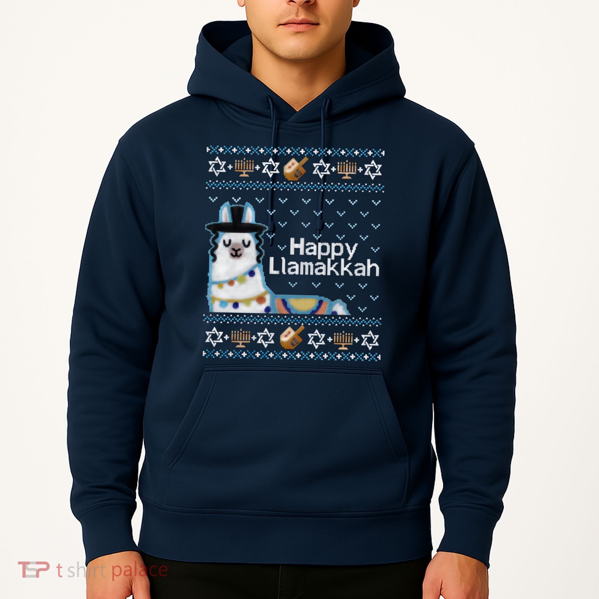 Funny Ugly Hanukkah Sweater, Llama Llamakkah Hoodie