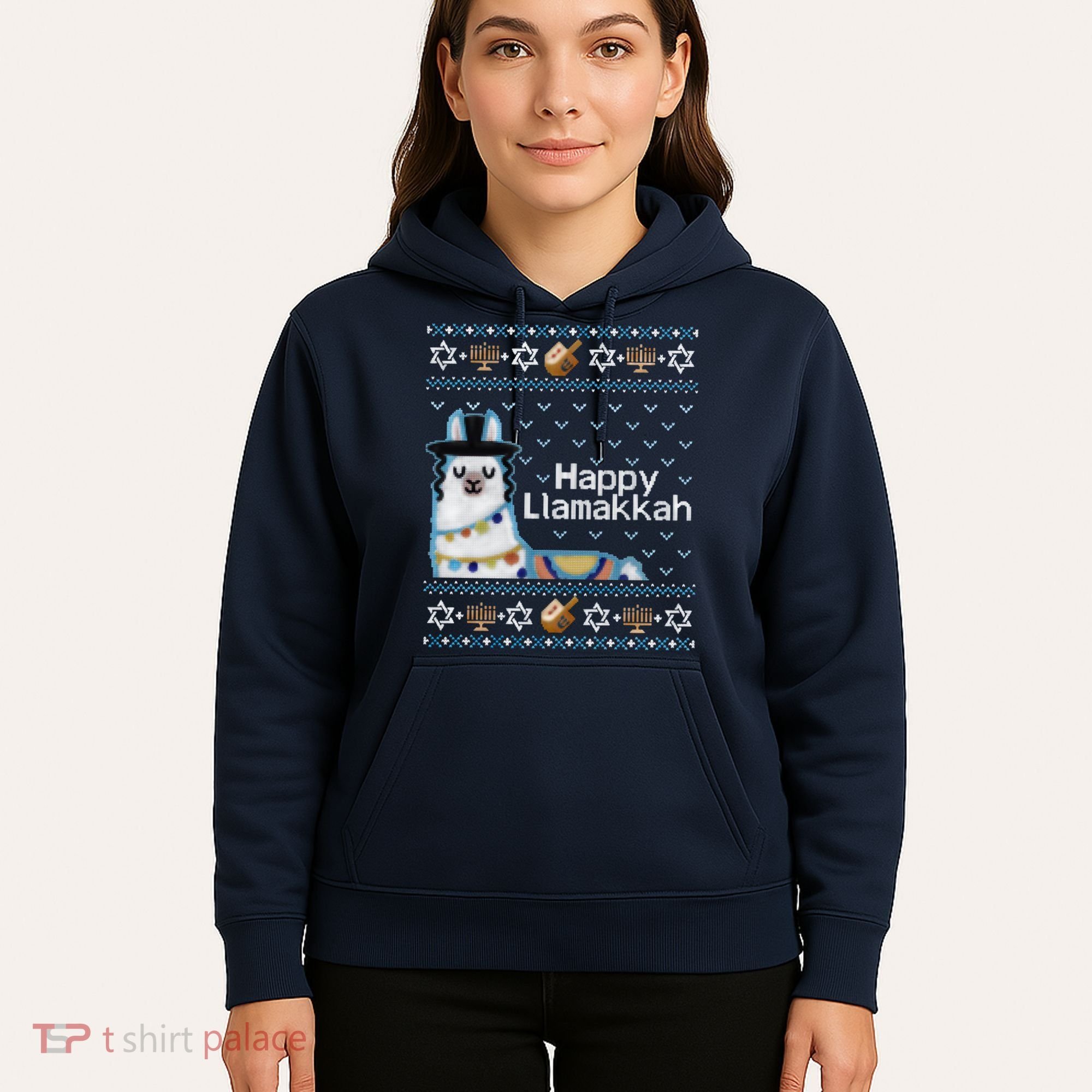 Funny Ugly Hanukkah Sweater, Llama Llamakkah Hoodie