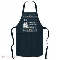 Funny Ugly Hanukkah Sweater, Llama Llamakkah Apron thumb 0