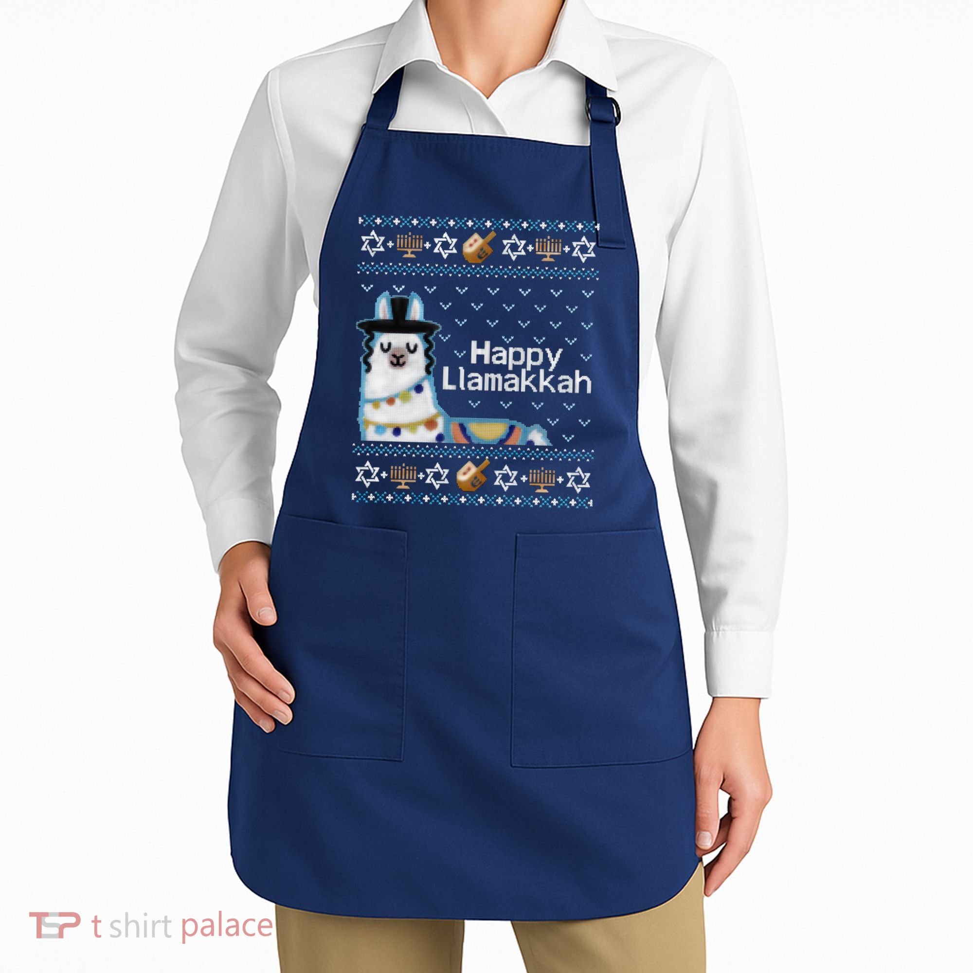 Funny Ugly Hanukkah Sweater, Llama Llamakkah Apron