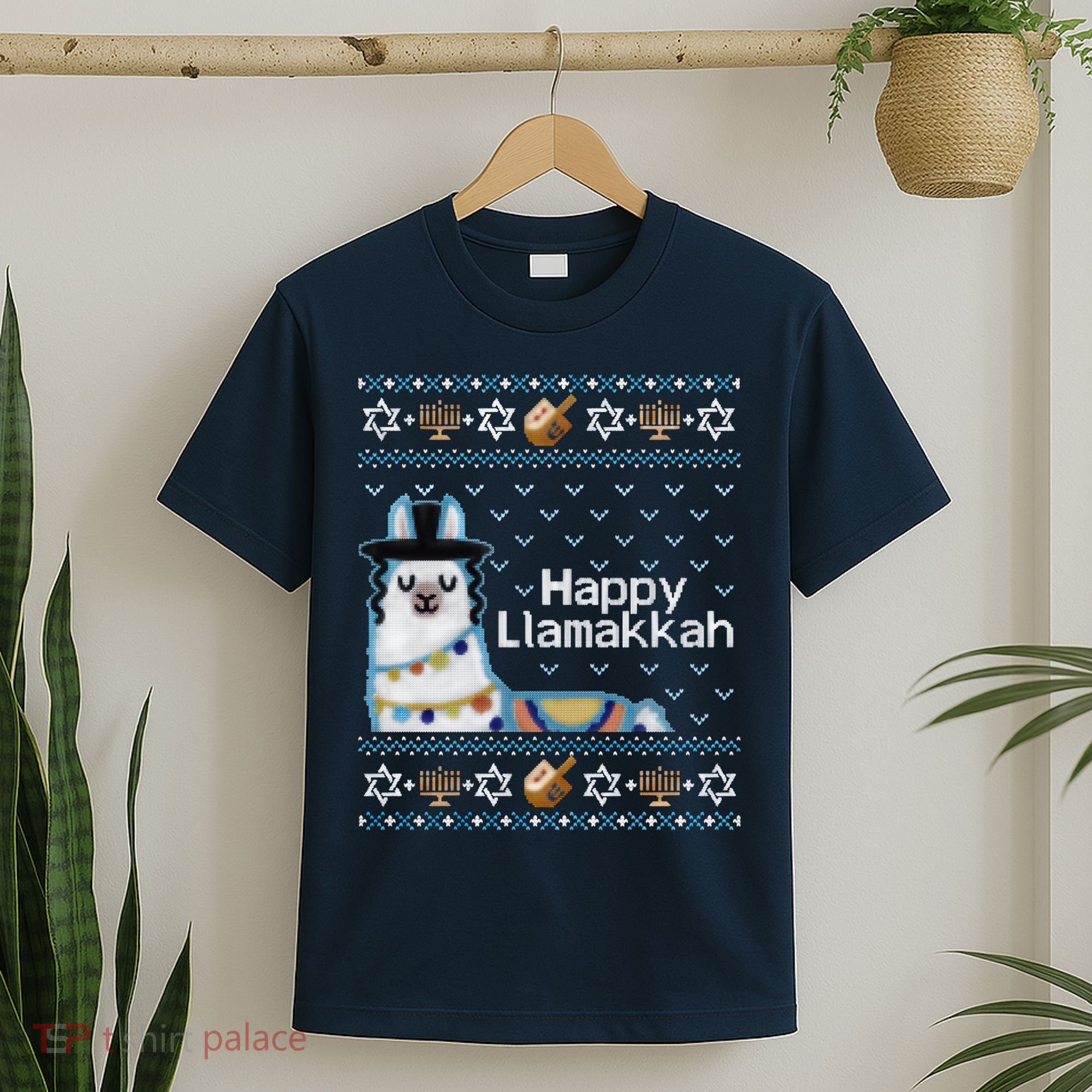 Funny Ugly Hanukkah Sweater, Llama Llamakkah T-Shirt