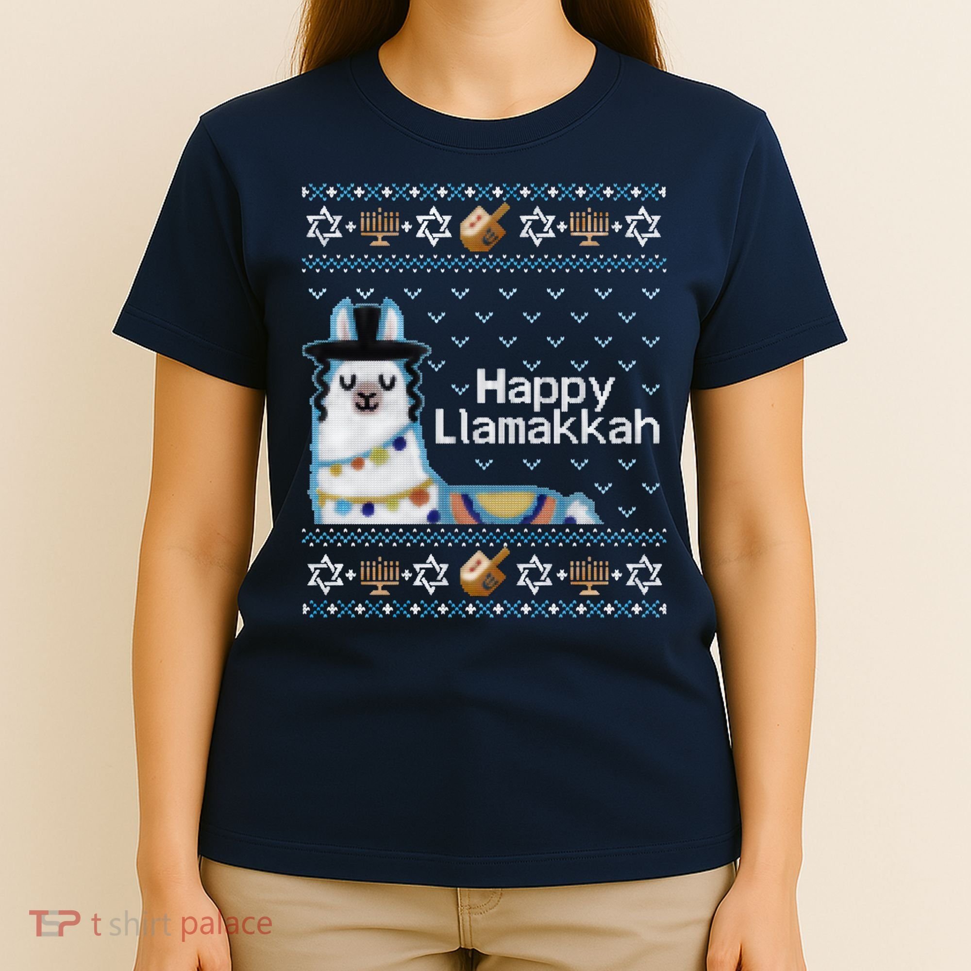 Funny Ugly Hanukkah Sweater, Llama Llamakkah T-Shirt